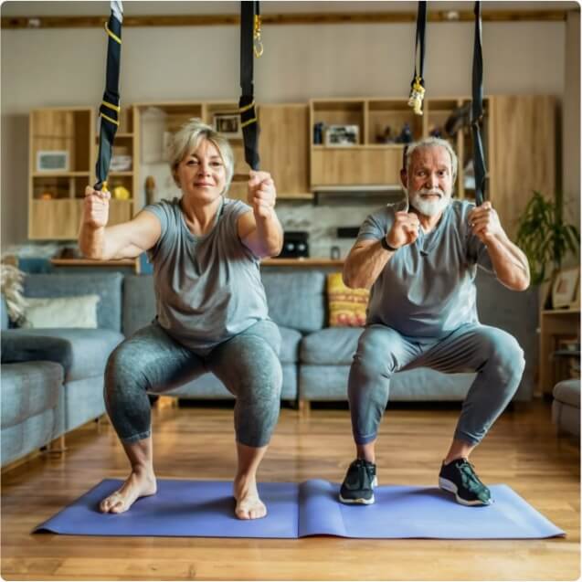 Fitness at home for seniors, cardio exercises