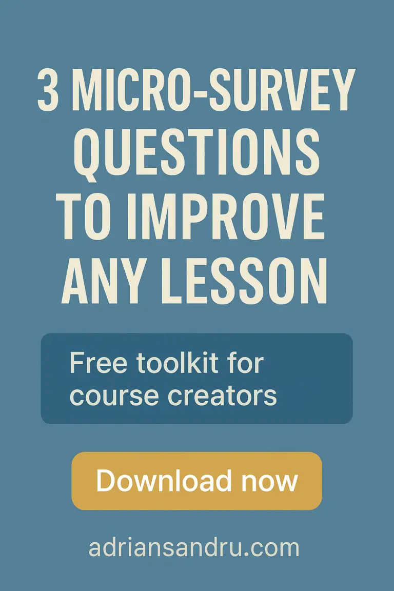Micro-survey toolkit for course creators – free download from adriansandru.com