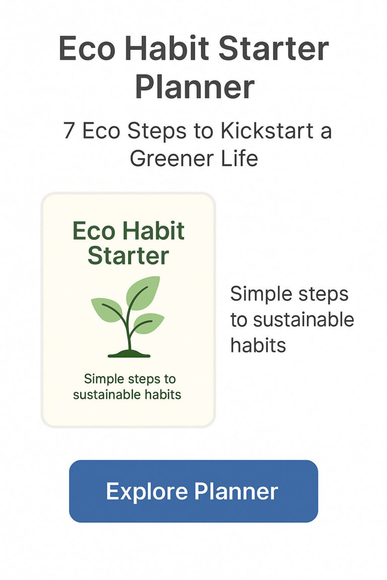 Eco Habit Starter Planner for Green Living